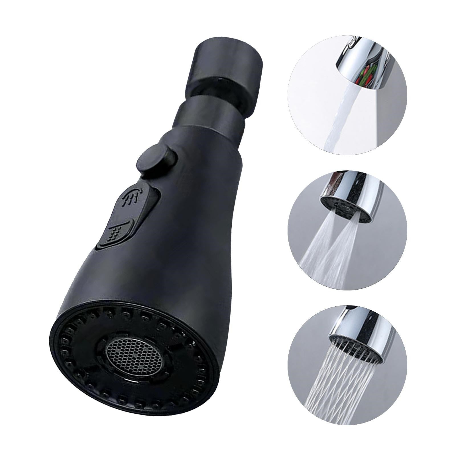 Douchette de robinet universelle sous pression anti-éclaboussures, rotation 360°, adaptateur économiseur d'eau à trois vitesses - IVOIRART.COM