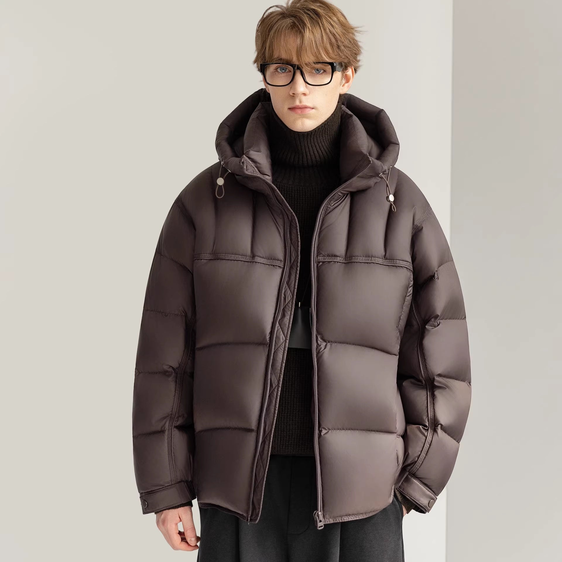Doudoune épaisse à capuche tendance en duvet de canard blanc pour hiver - IVOIRART.COM