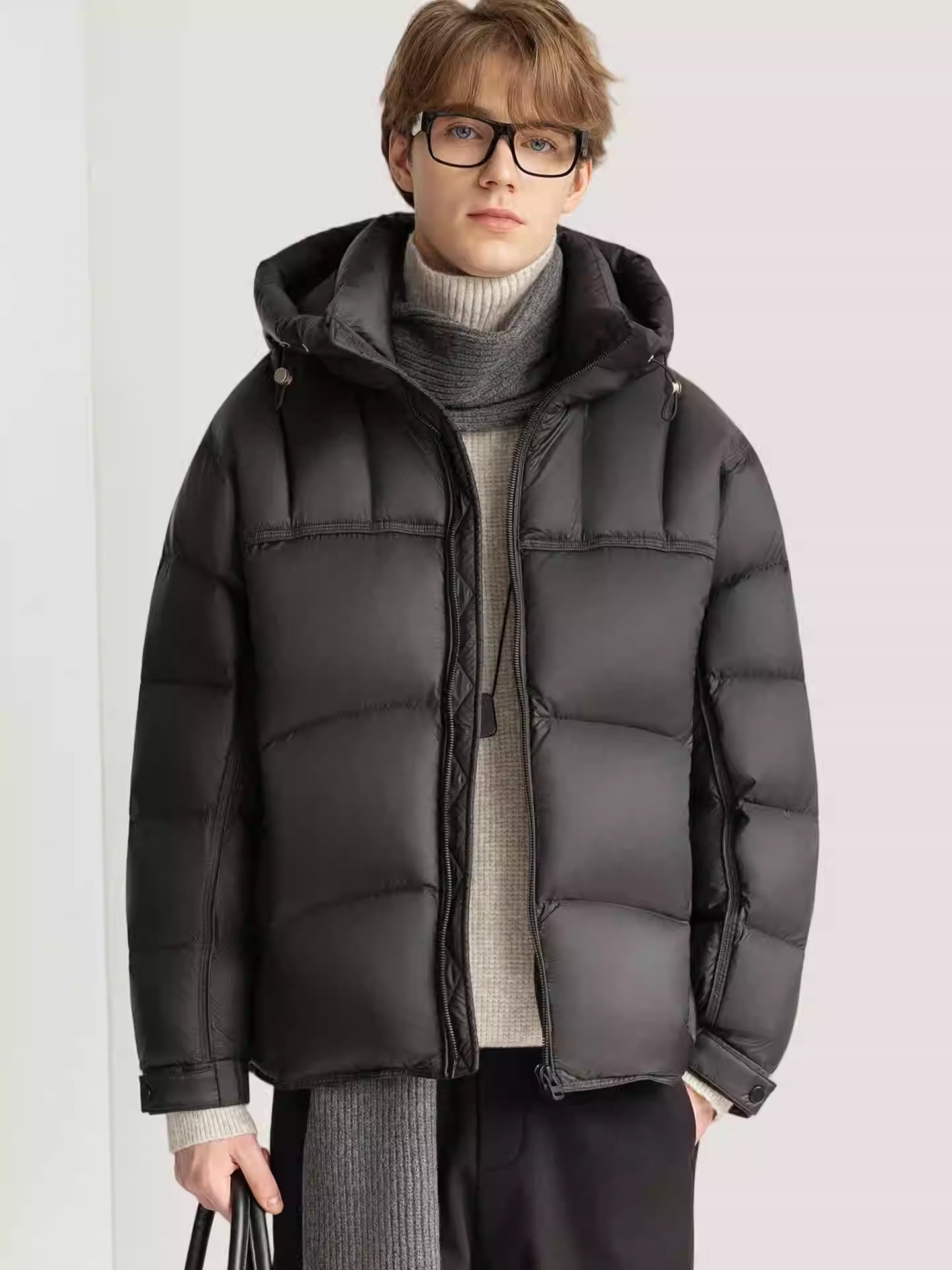 Doudoune épaisse à capuche tendance en duvet de canard blanc pour hiver - IVOIRART.COM