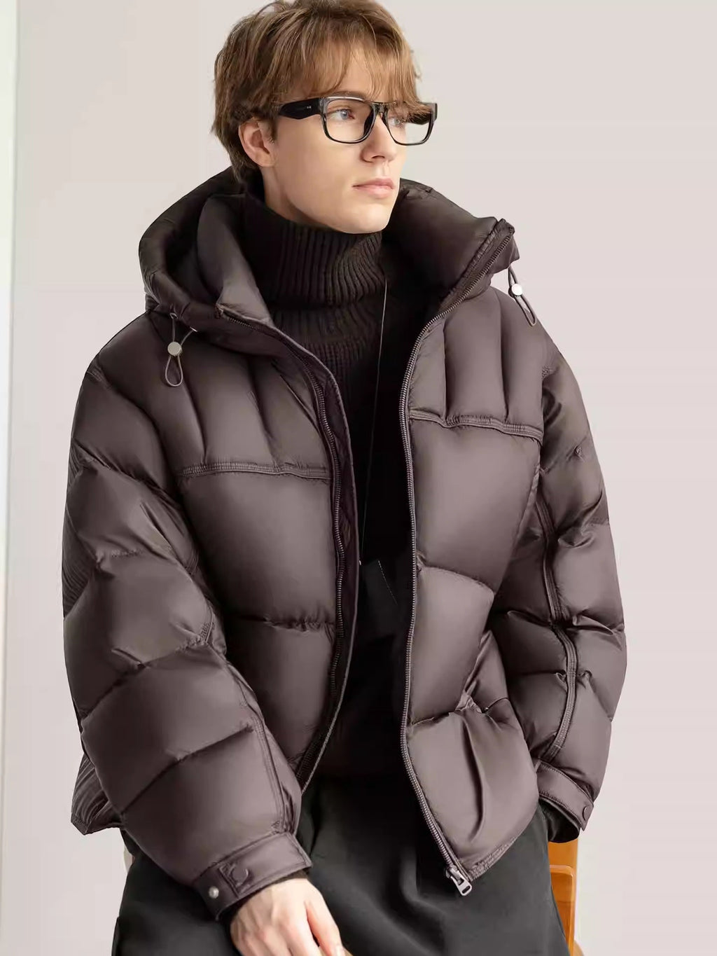 Doudoune épaisse à capuche tendance en duvet de canard blanc pour hiver - IVOIRART.COM