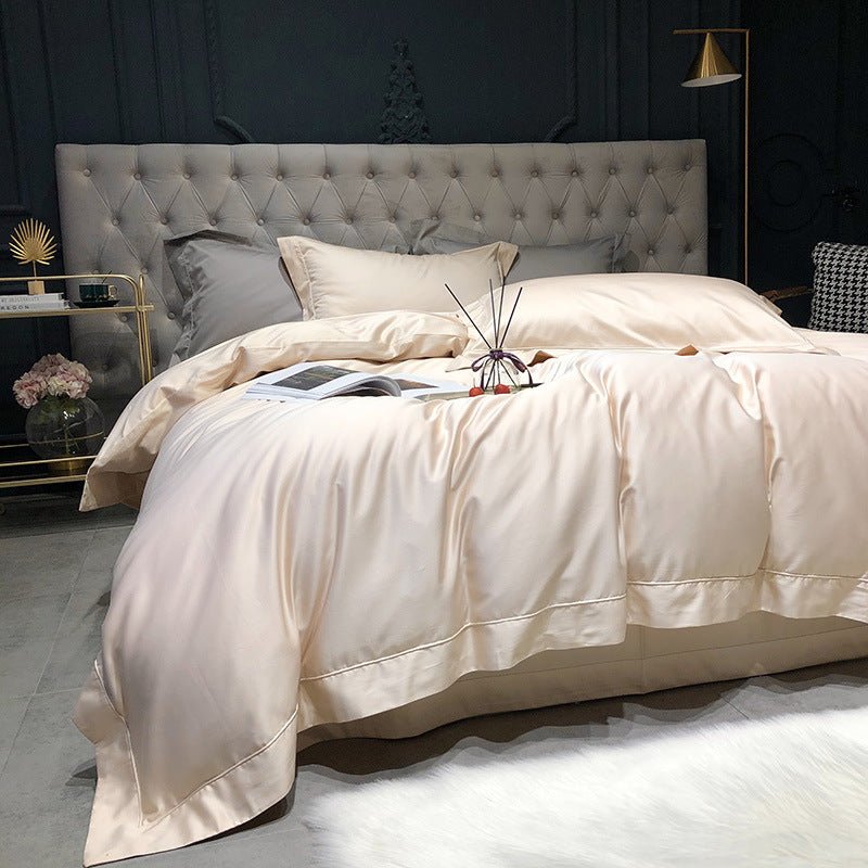 Draps matelassés en pur coton 4 pièces — Doux, respirant, style Nordique blanc - IVOIRART.COM
