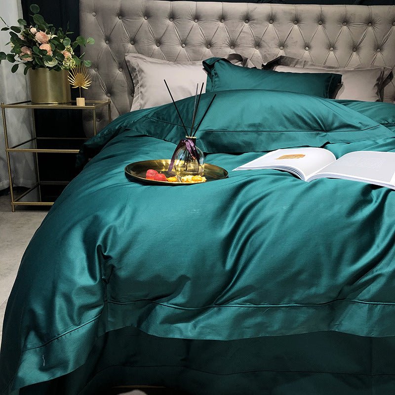 Draps matelassés en pur coton 4 pièces — Doux, respirant, style Nordique blanc - IVOIRART.COM
