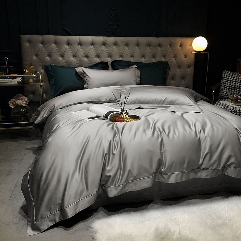 Draps matelassés en pur coton 4 pièces — Doux, respirant, style Nordique blanc - IVOIRART.COM