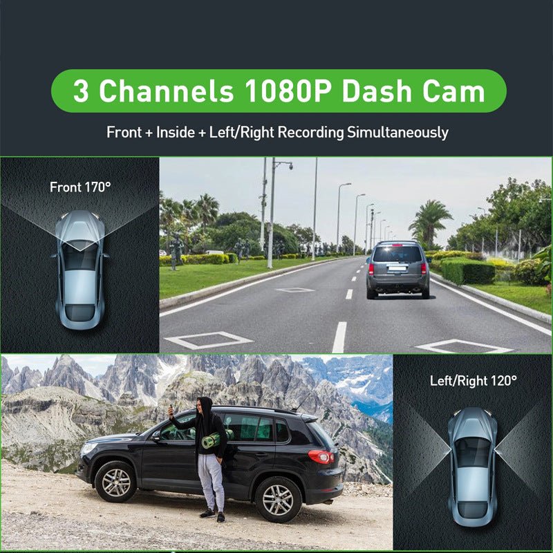 Driving Recorder 3-inch HD 1080p Front And Rear Left - IVOIRART.COM