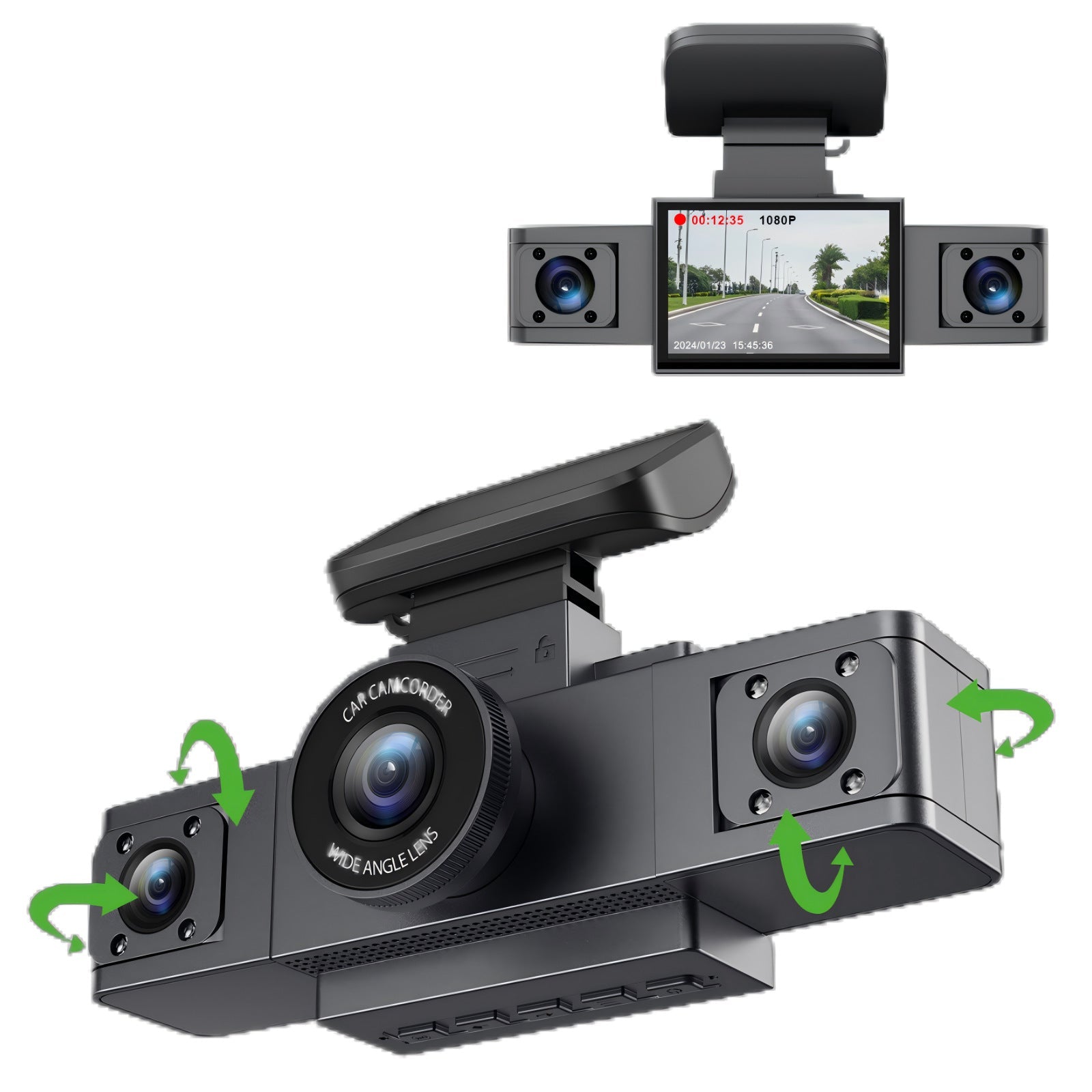 Driving Recorder 3-inch HD 1080p Front And Rear Left - IVOIRART.COM