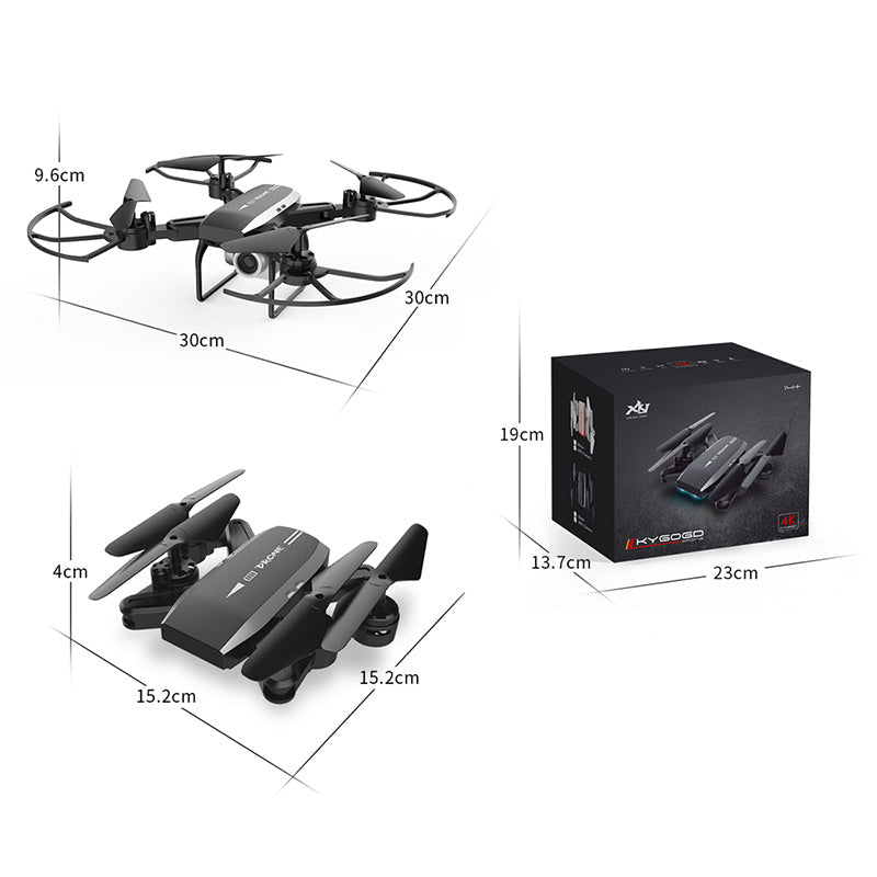 Drone Quadricoptère Pliable KY606D avec Caméra 4K, Contrôle WIFI et LED - IVOIRART.COM