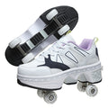 Dual-purpose Skating Skates Deformation Double Row Boom Roller Skates - IVOIRART.COM