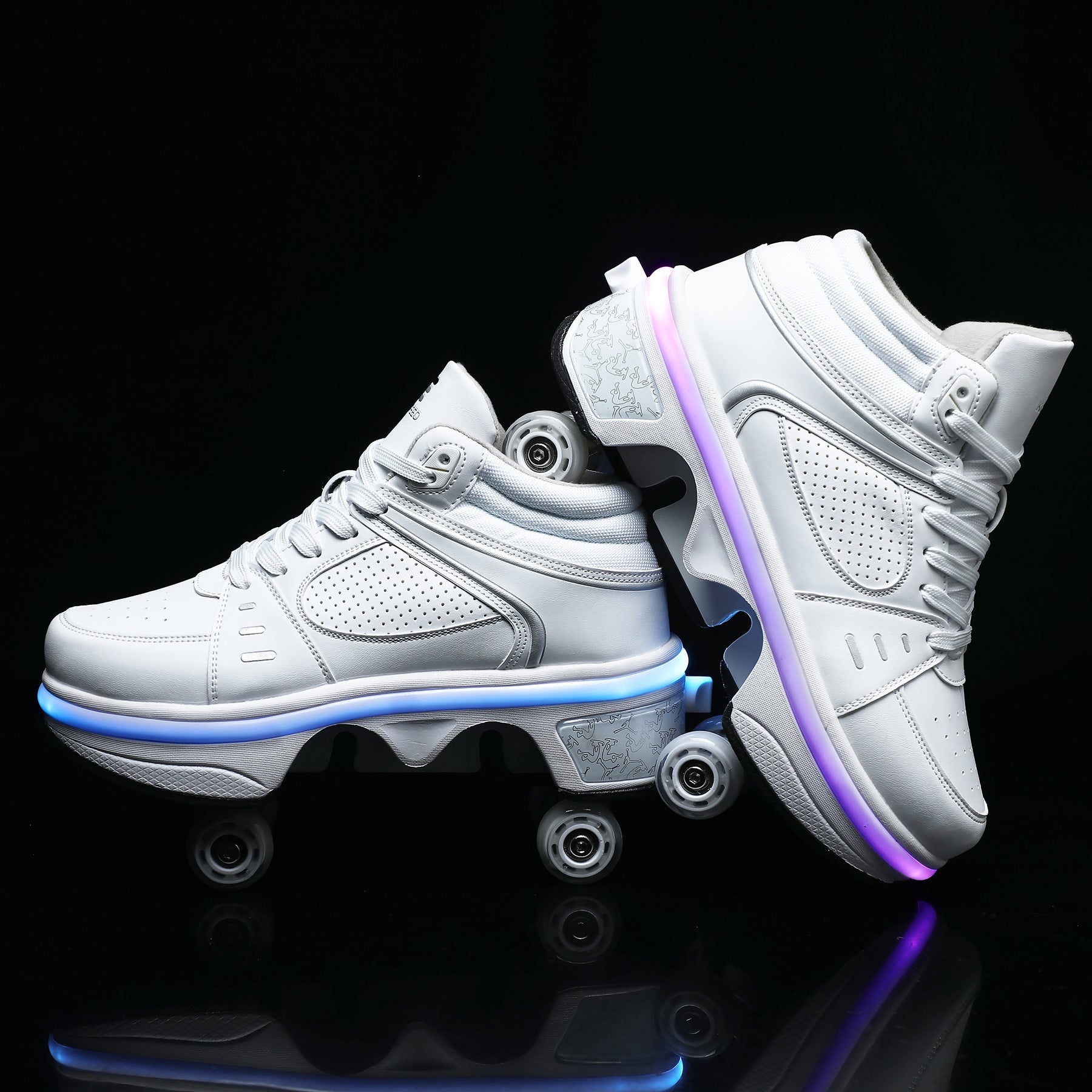 Dual-purpose Skating Skates Deformation Double Row Boom Roller Skates - IVOIRART.COM