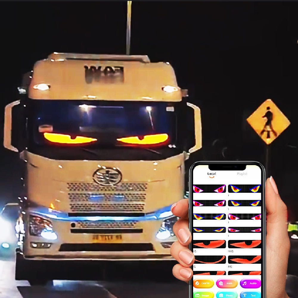 Dynamic Eyes Car Windshield Flexible LED Display Bumper Stickers - IVOIRART.COM