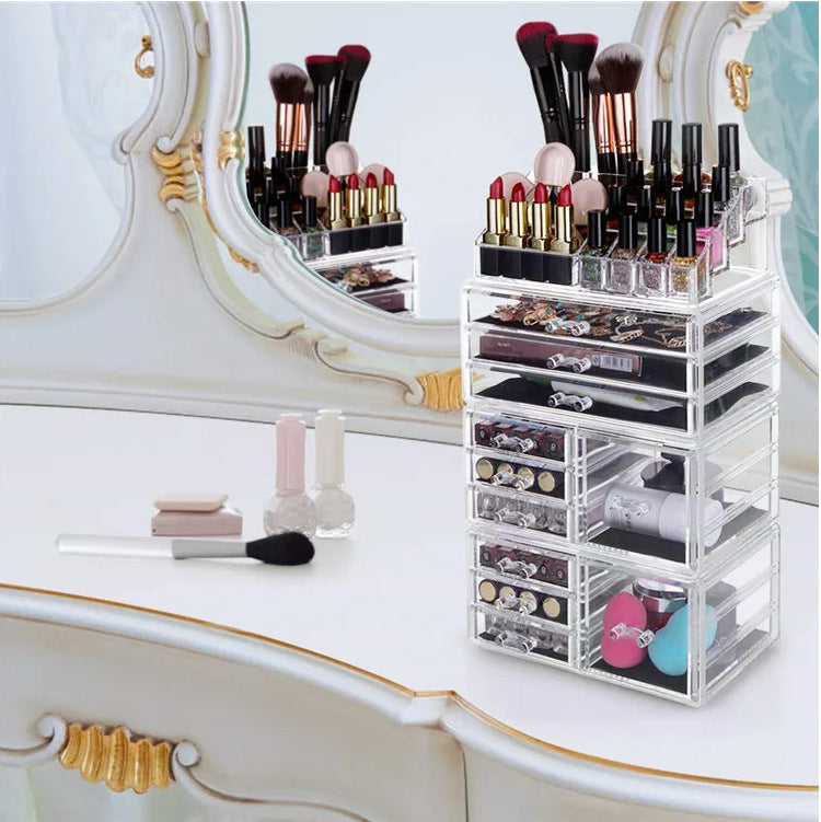 Boîte de Rangement Cosmétique Maison Style Nordique Acrylique Transparente