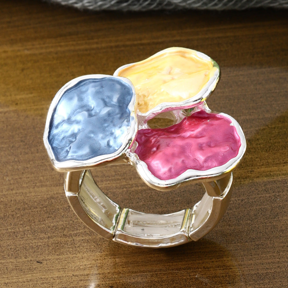 Alloy Geometric Irregular Square Light Luxury Design Ring