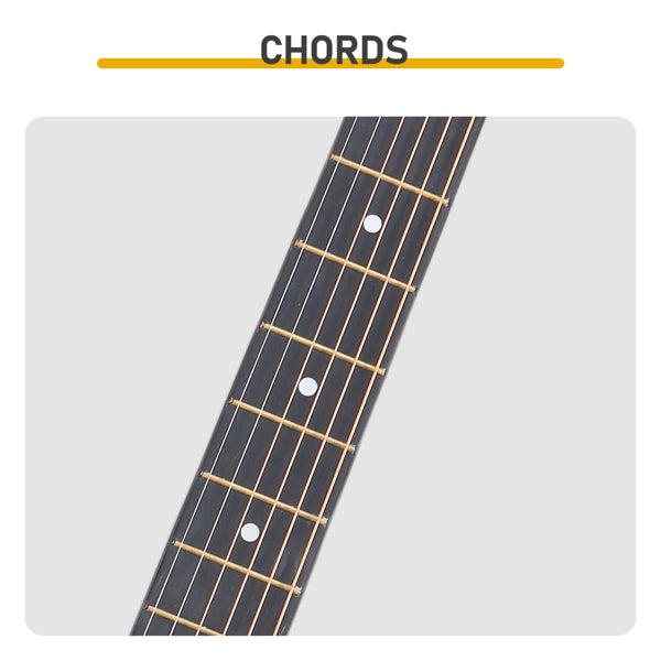 Guitare acoustique ronde bleue de 38 pouces avec médiators, cordes, capo, étui, accordeur et sangle