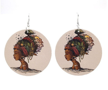 Boucles d'oreilles en bois Boucles d'oreilles Imprimé Boucles d'oreilles