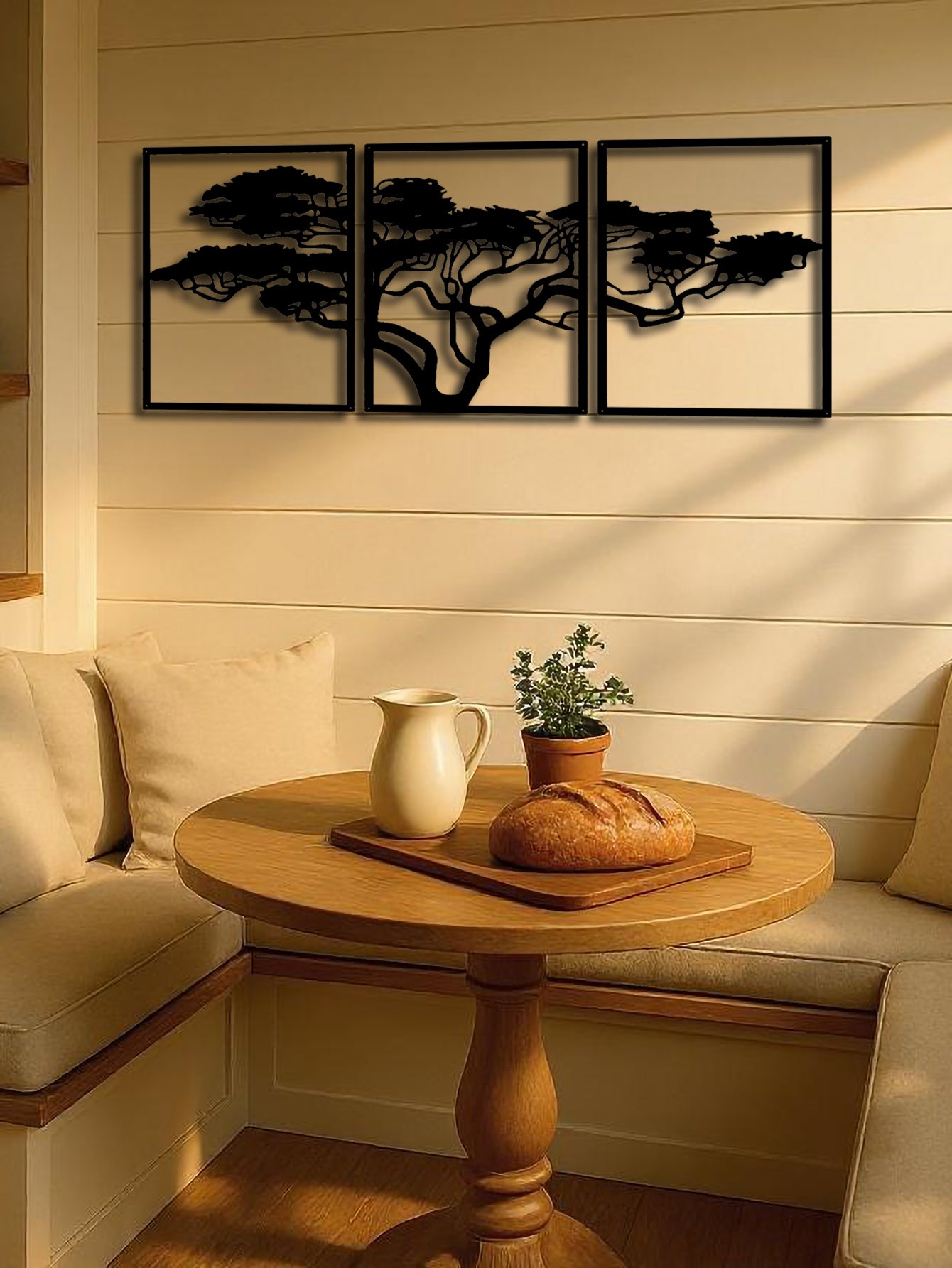 Set Of 3 Black Metal Tree Of Life Wall Arts,Stunning Boho Spiritual Decor