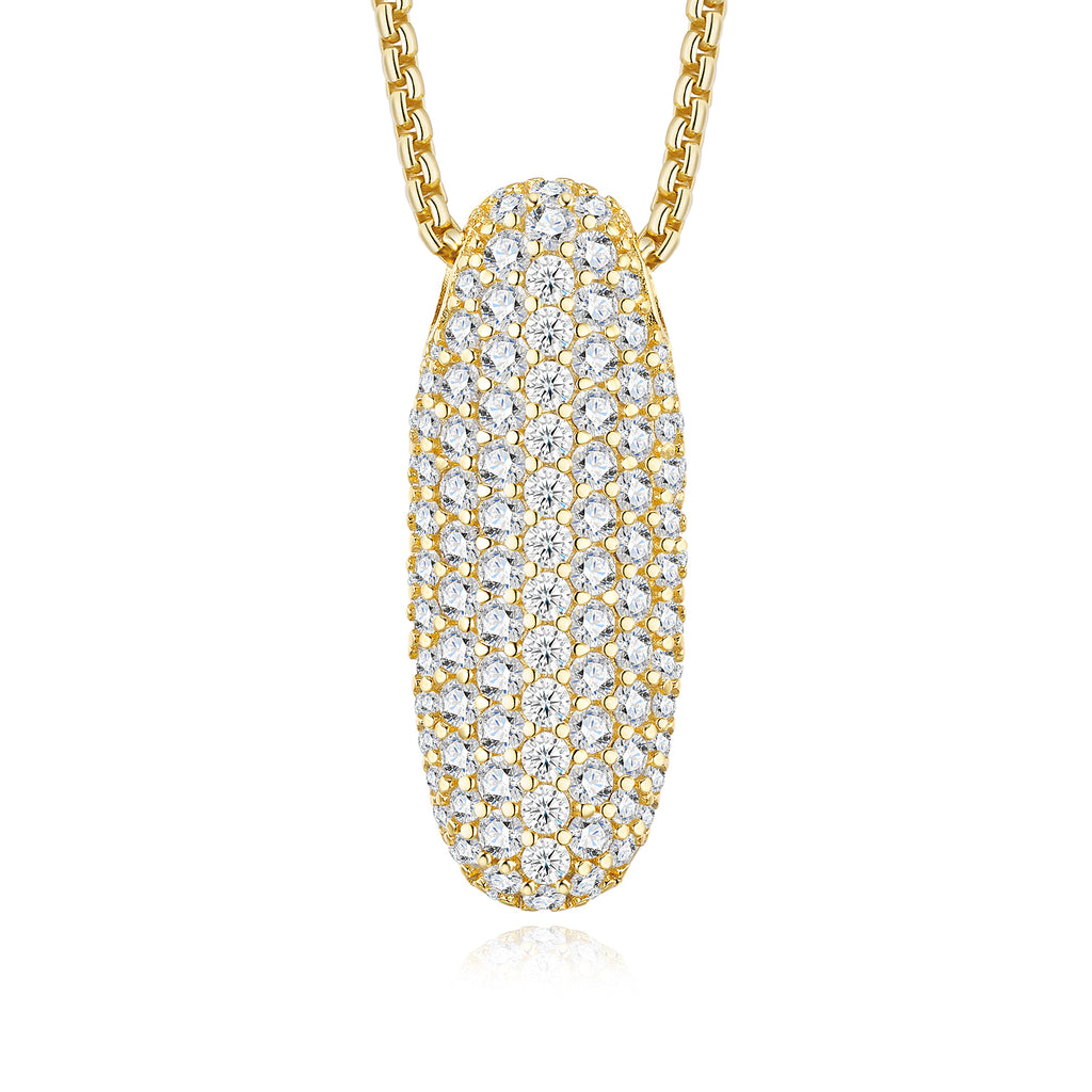 Collier Initiale en Lettres Bulles 10,58g Plaqué Or S925 pour Femmes, Pendentif Moissanite D Couleur VVS1 avec Certificat GRA, Coffret Cadeau Personnalisé Solide A-Z