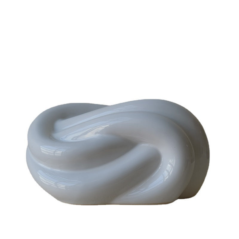 Boîte à mouchoirs en céramique en forme de torsade de pâte frite couleur froide