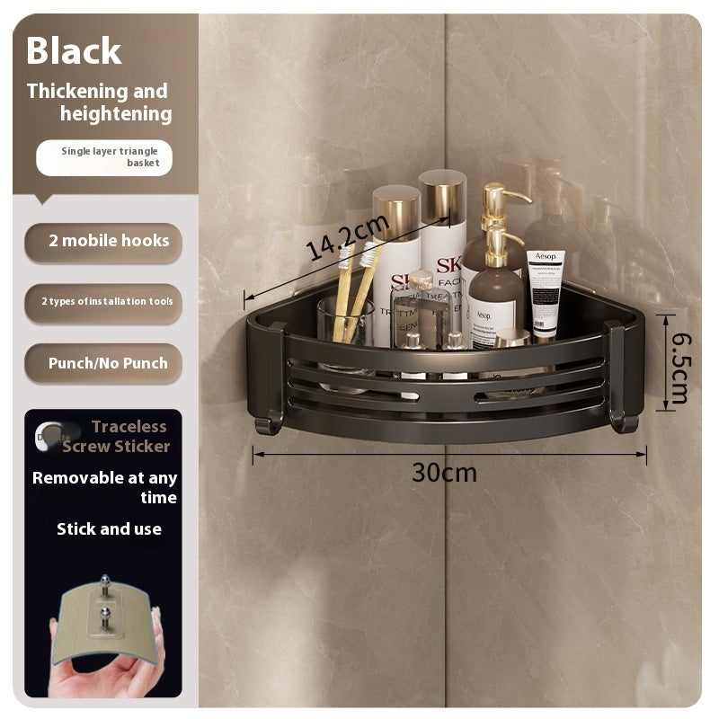 Étagère de Rangement d'Angle Surélevée Portable pour Salle de Bain en Aluminium