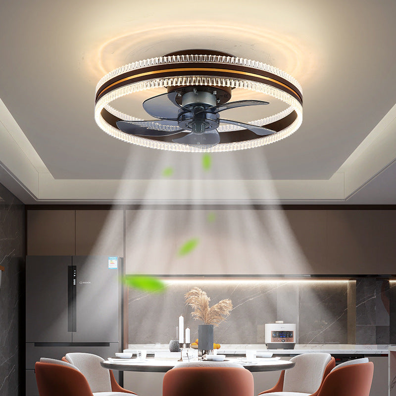 Ventilateur de plafond intégré avec lumière invisible, design scandinave