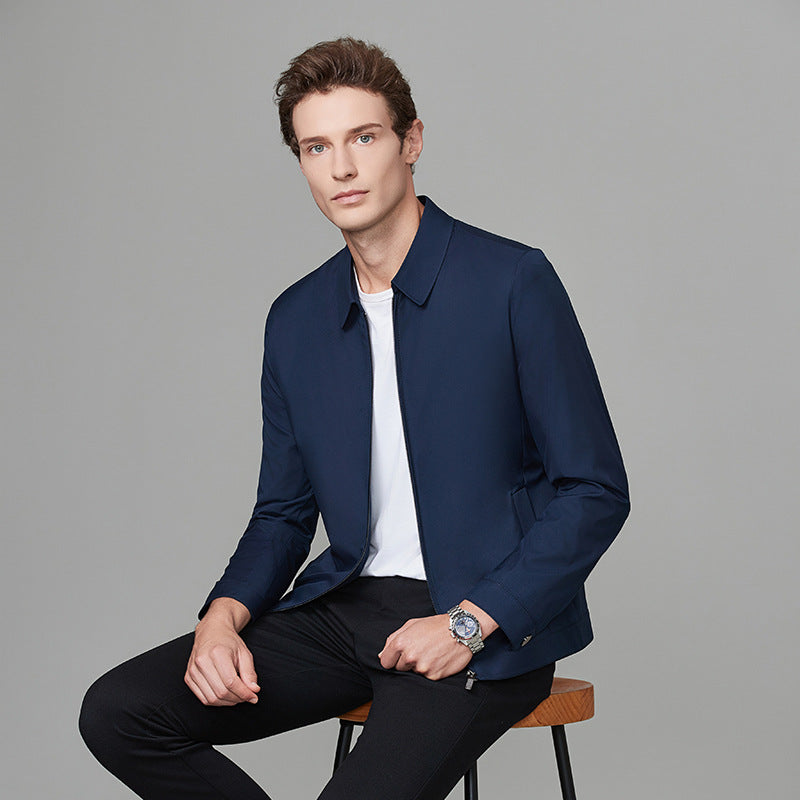 Veste Exécutive Homme à Revers en Notch Coupe Détendue Style Fin Pour Homme d’Age Moyen