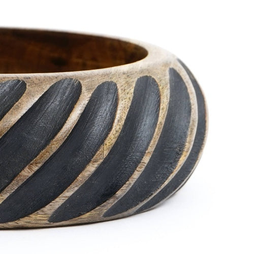 Bol en bois fait main Dannel avec garniture noire