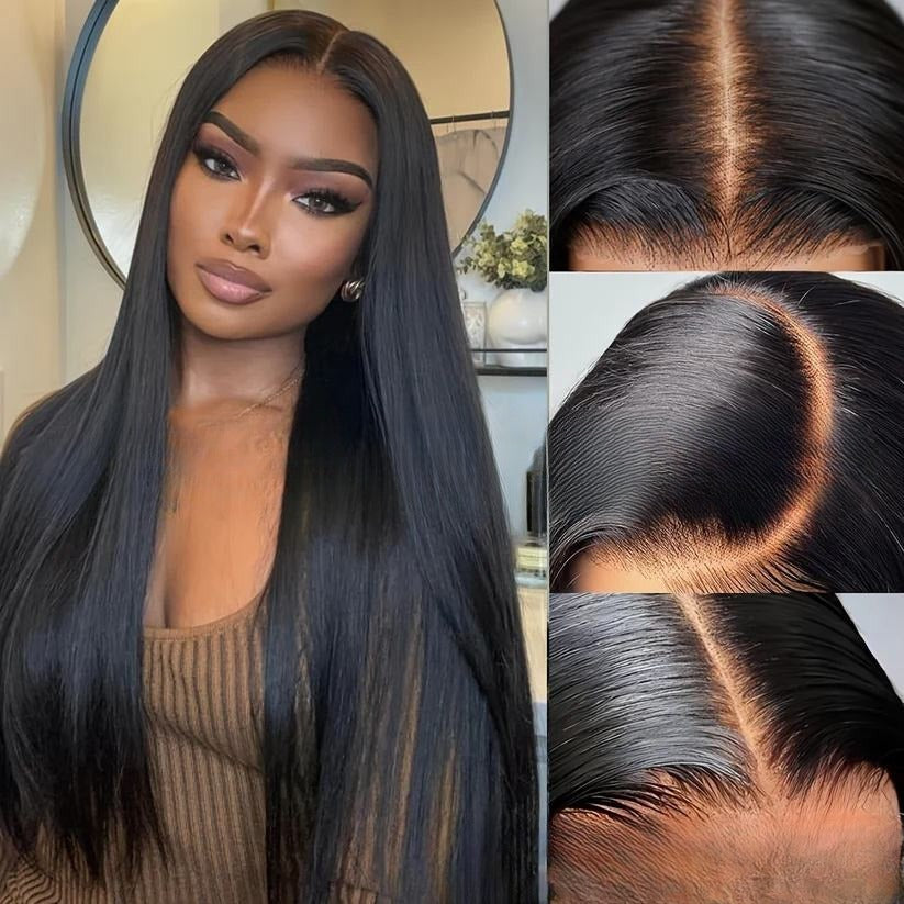 Perruque en cheveux humains densité 250 % avec tulle avant 13 x 4, naturelle