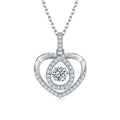 Collier cœur ouvert en argent sterling S925, 0,5 ct moissanite D VVS1, plaqué platine, 45 cm