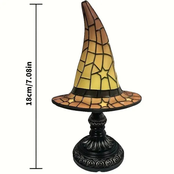 Lampes de Chapeau de Sorcière, Lampe Rétro Gothique en Résine Colorée USB Éclairante pour Chambre de Fête avec Charme Mystique, Lumières en Forme de Chapeau de Sorcier Créatif pour Fête Intérieure Décoration de Maison Hantée Halloween