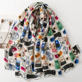Écharpe élégante à motif chat, style coréen, chaleureuse et protectrice - IVOIRART.COM