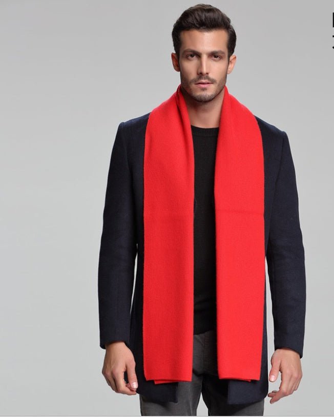 Écharpe homme automne-hiver en cachemire épais réversible motif tartan, 30×180cm - IVOIRART.COM