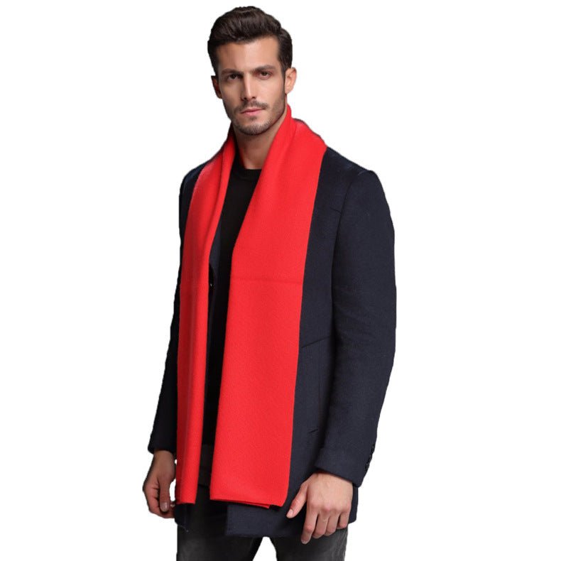 Écharpe homme automne-hiver en cachemire épais réversible motif tartan, 30×180cm - IVOIRART.COM