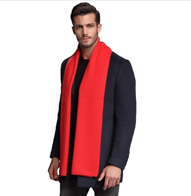 Écharpe homme automne-hiver en cachemire épais réversible motif tartan, 30×180cm - IVOIRART.COM