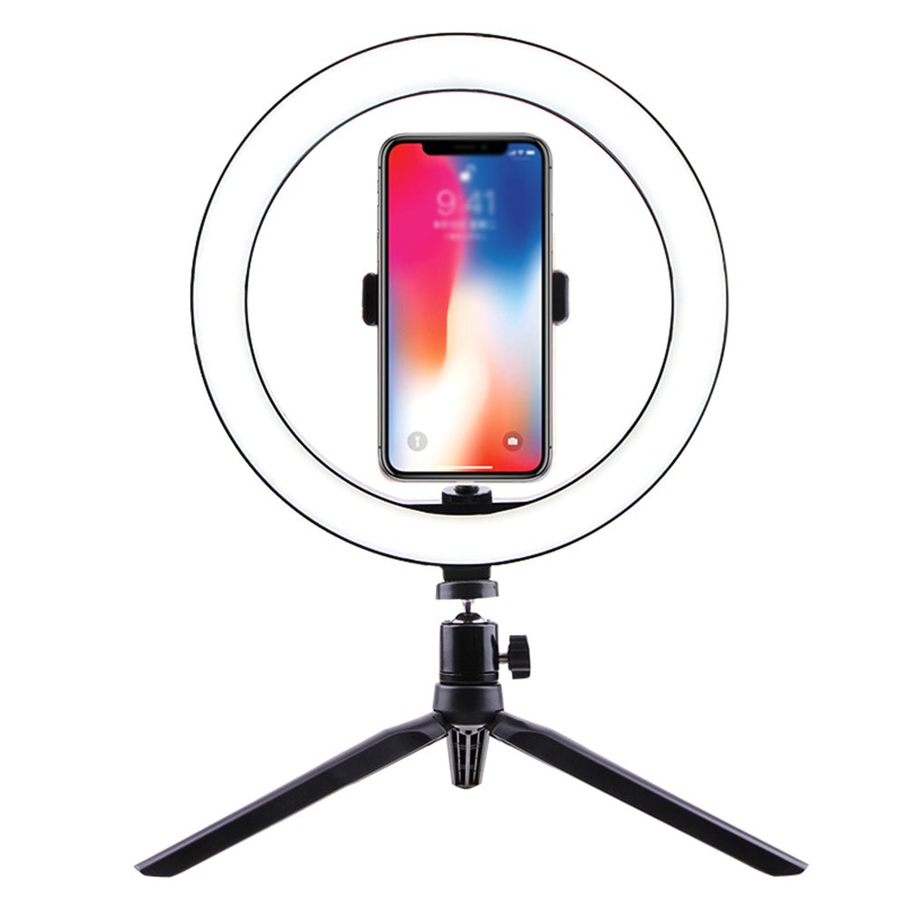 Éclairage annulaire LED professionnel à lumière continue diamètre 26 cm avec télécommande Bluetooth universelle - IVOIRART.COM