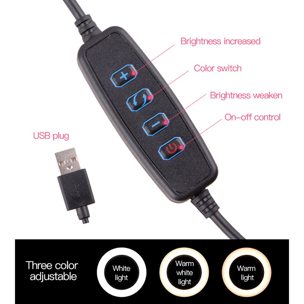 Éclairage annulaire LED professionnel à lumière continue diamètre 26 cm avec télécommande Bluetooth universelle - IVOIRART.COM