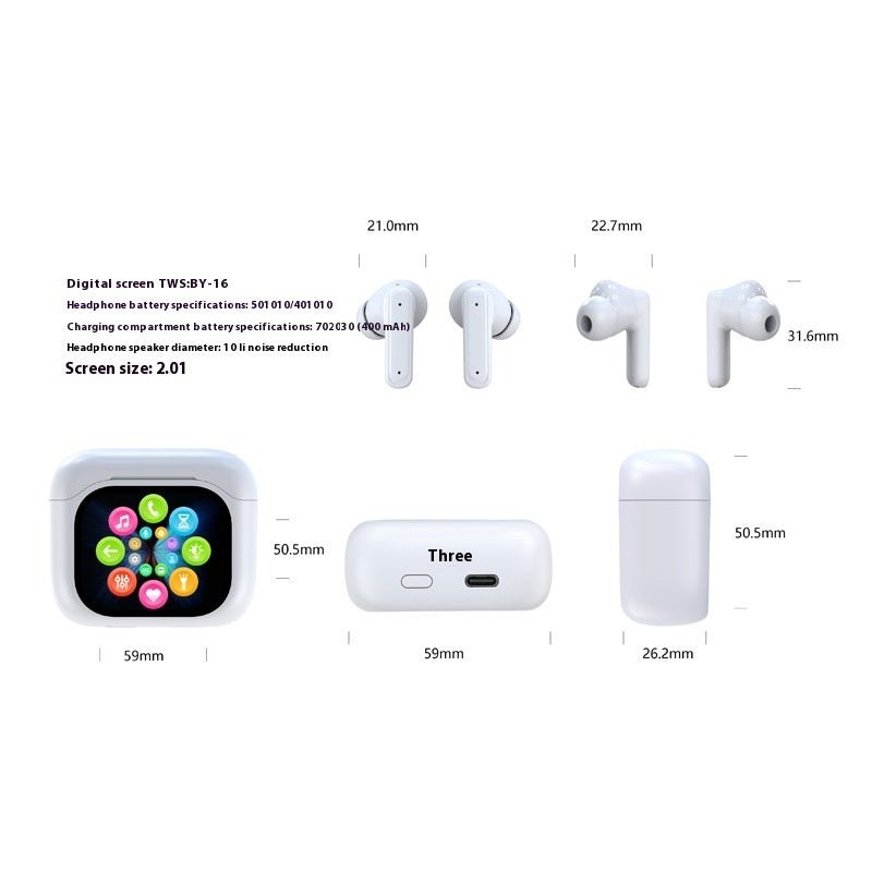 Écouteur intra-auriculaire Bluetooth à écran couleur large et réduction de bruit - IVOIRART.COM