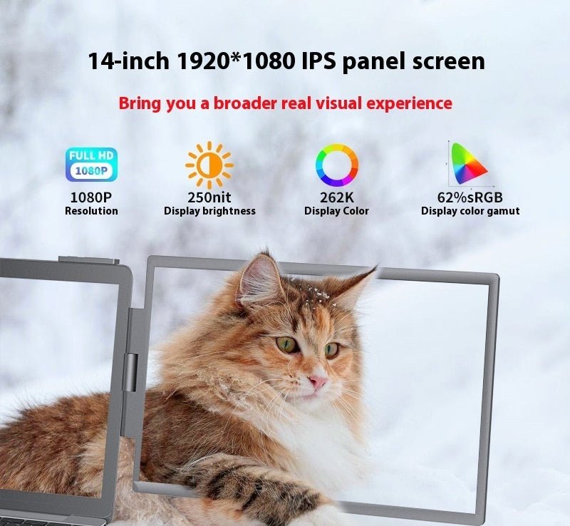 Écran Portable Double 14 pouces pour Ordinateur Portable avec Écran Extérieur Mural - IVOIRART.COM
