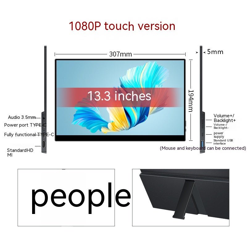 Écran Portable Tactile Moniteur Extension Mobile Téléphone Ordinateur Jeu - IVOIRART.COM