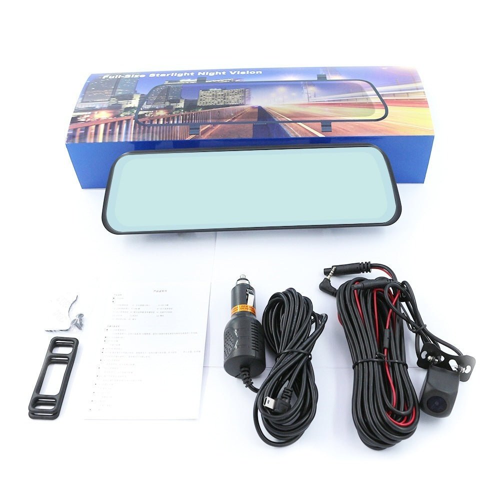 Écran tactile 10" DVR rétroviseur 1440P caméras avant/arrière vision nocturne, HD - IVOIRART.COM