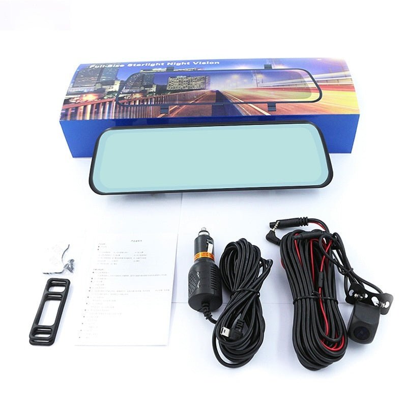 Écran tactile 10" DVR rétroviseur 1440P caméras avant/arrière vision nocturne, HD - IVOIRART.COM