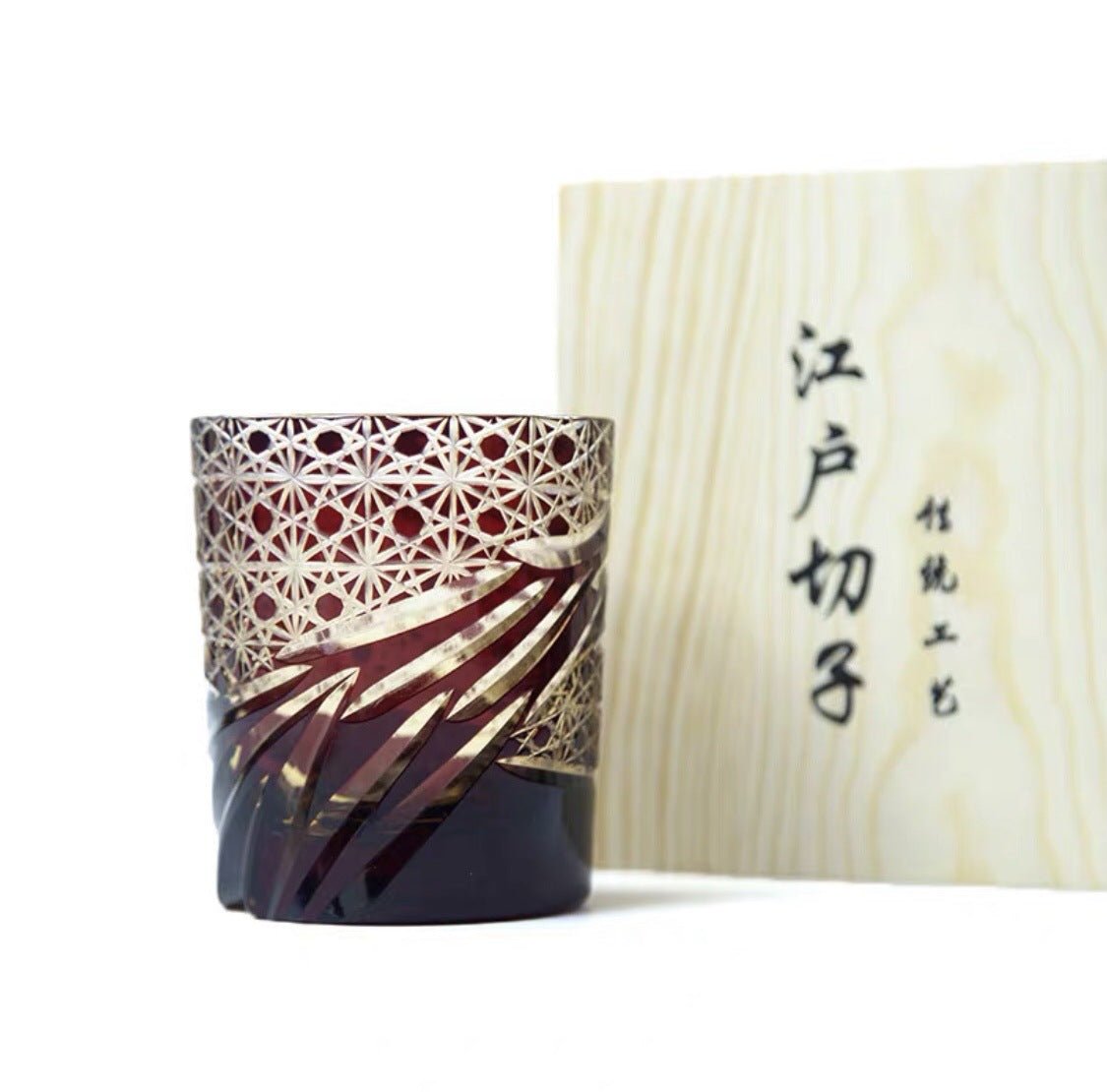 Edo Kiriko Japanese Sake Whiskey Glass Hand Carved Carved Cup Household - IVOIRART.COM