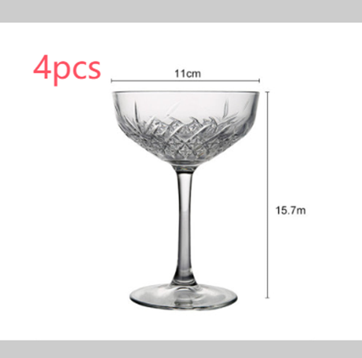 Verre à Champagne Large Ouverture Sculpté de Style Européen