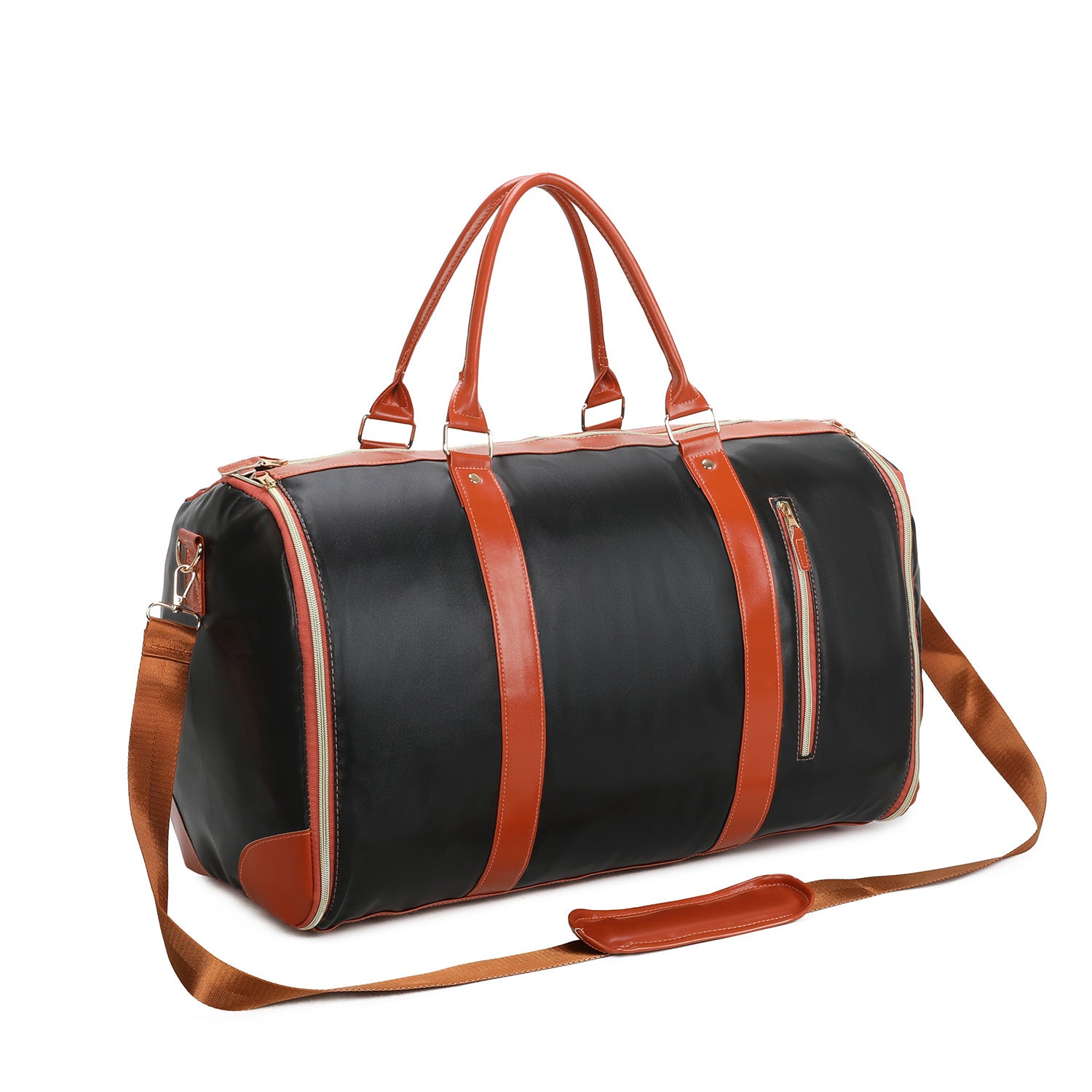 Sac de voyage polyvalent pliable en cuir PU pour vêtements et sport 36-55L