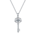 Collier Clé en Argent Sterling S925 0,5ct Moissanite Couleur D VVS1 Plaqué Platine 45cm Coffret Cadeau Certifié GRA
