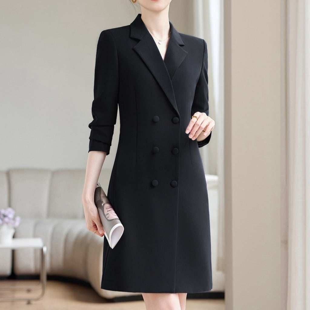 Robe-pull ajustée stretch mi-longue à manches longues pour toutes occasions