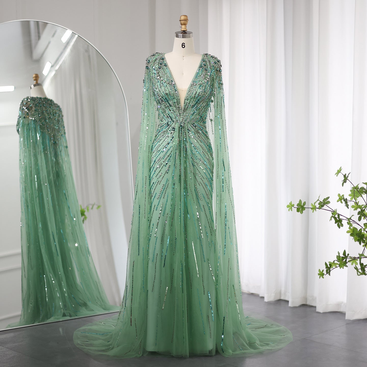 Elegant Long V-neck New Elegant Dress - IVOIRART.COM