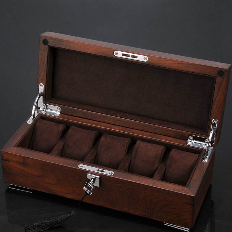 Élégante boîte à montre en bois d’orme pour ranger vos montres avec style - IVOIRART.COM
