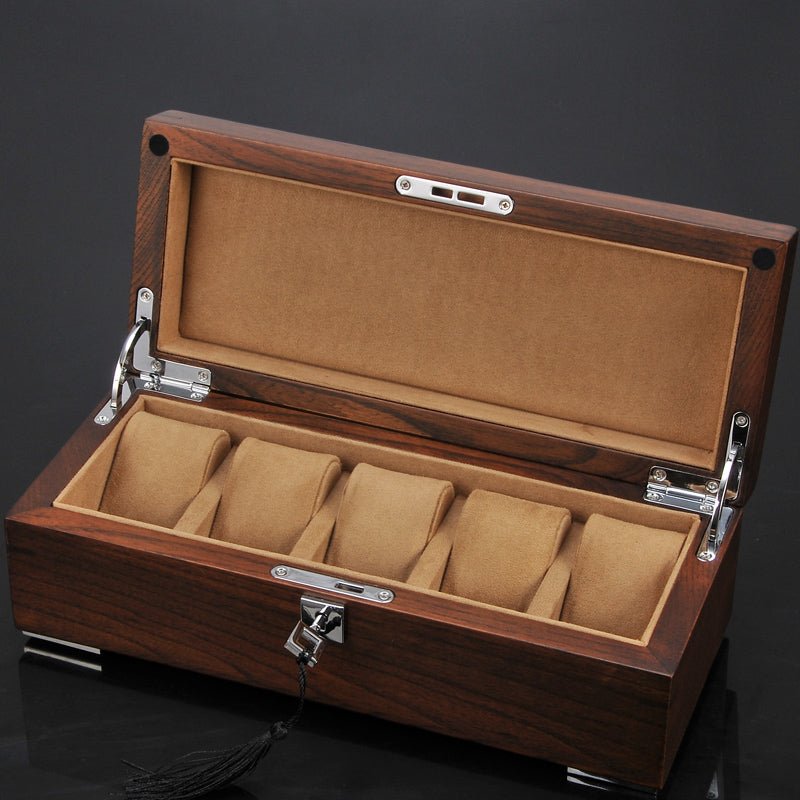 Élégante boîte à montre en bois d’orme pour ranger vos montres avec style - IVOIRART.COM