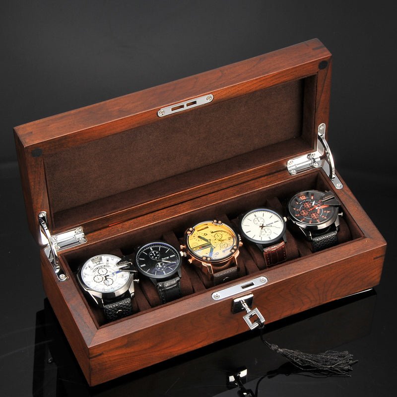 Élégante boîte à montre en bois d’orme pour ranger vos montres avec style - IVOIRART.COM