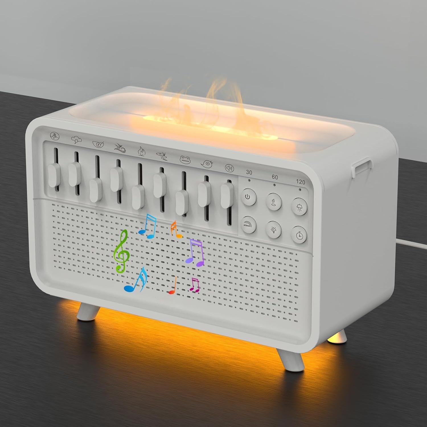 Enceinte Bluetooth 3 en 1 avec bruit blanc, lumière de nuit, humidificateur, 8 sons naturels - IVOIRART.COM