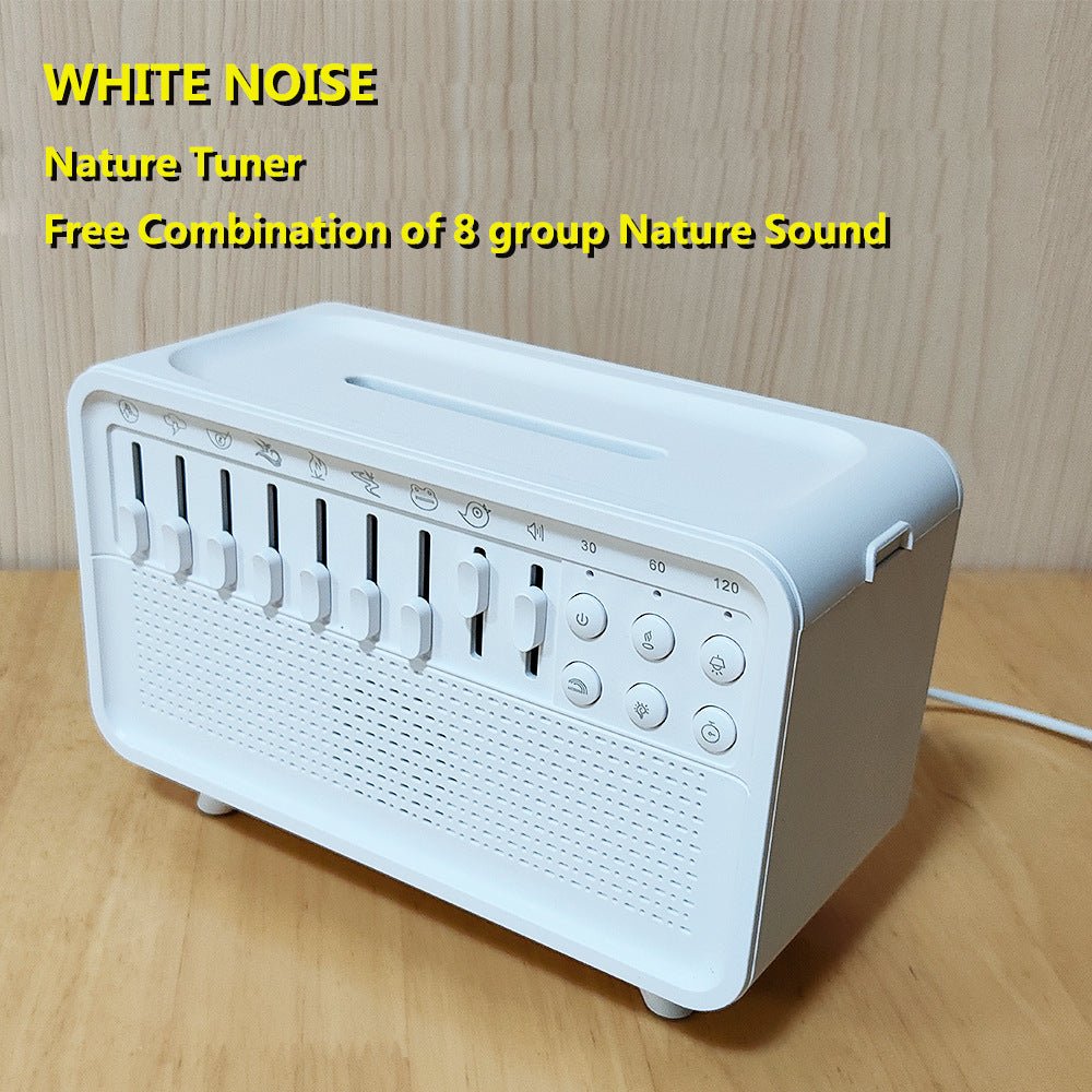 Enceinte Bluetooth 3 en 1 avec bruit blanc, lumière de nuit, humidificateur, 8 sons naturels - IVOIRART.COM