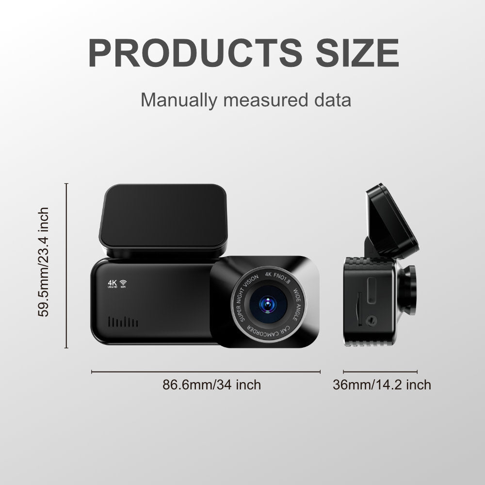 Enregistreur de Conduite Vision Nocturne HD 4K 5G WiFi Dash Cam GPS 64G avec GPS - IVOIRART.COM